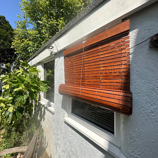 Outdoor Wooden Blind - Cherrywood