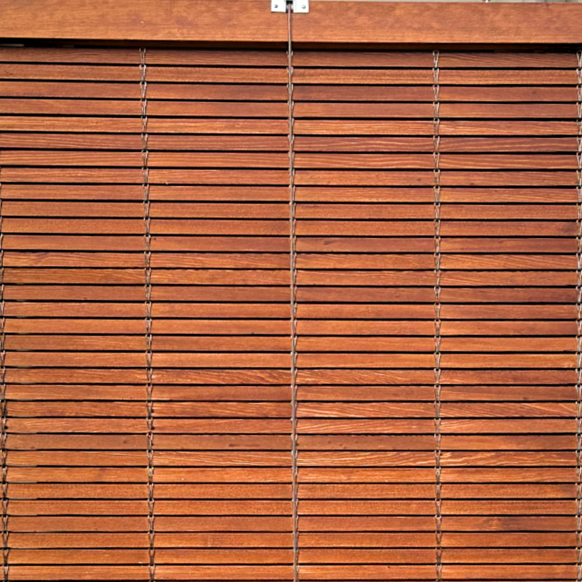Outdoor Wooden Blind - Cherrywood