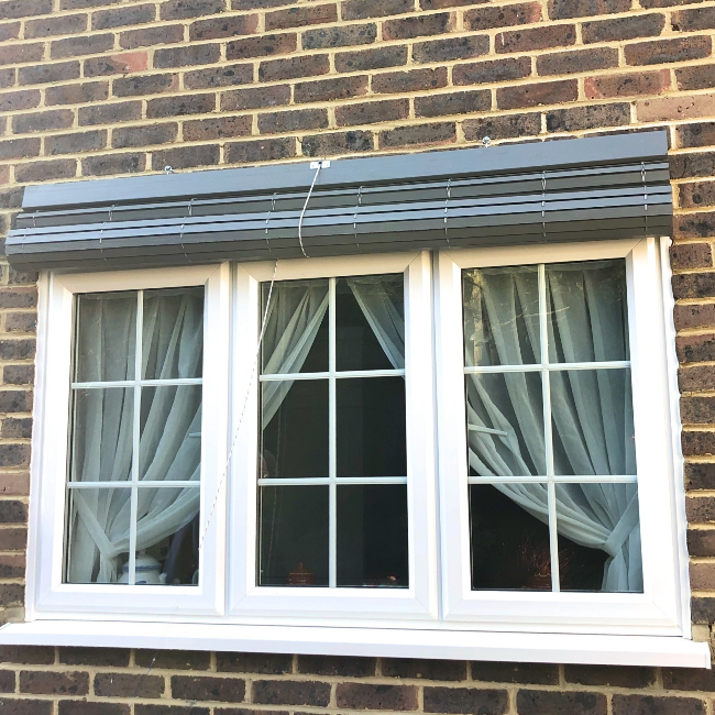 Outdoor Wooden Blind - Grey