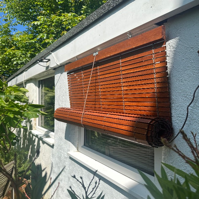 Outdoor Wooden Blind - Cherrywood
