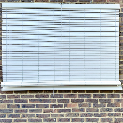 Outdoor Wooden Blind - White